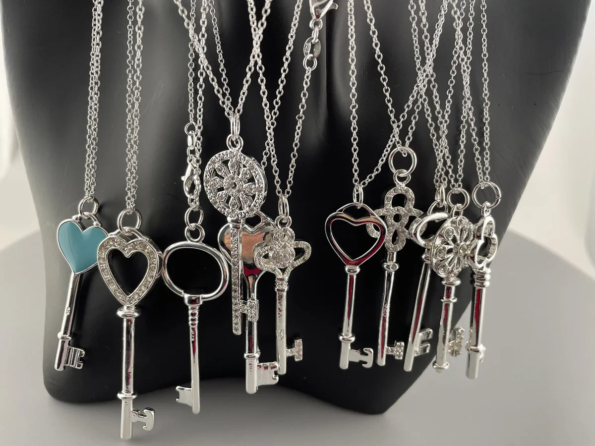 925 Sterling Silver Key Pendant Necklace