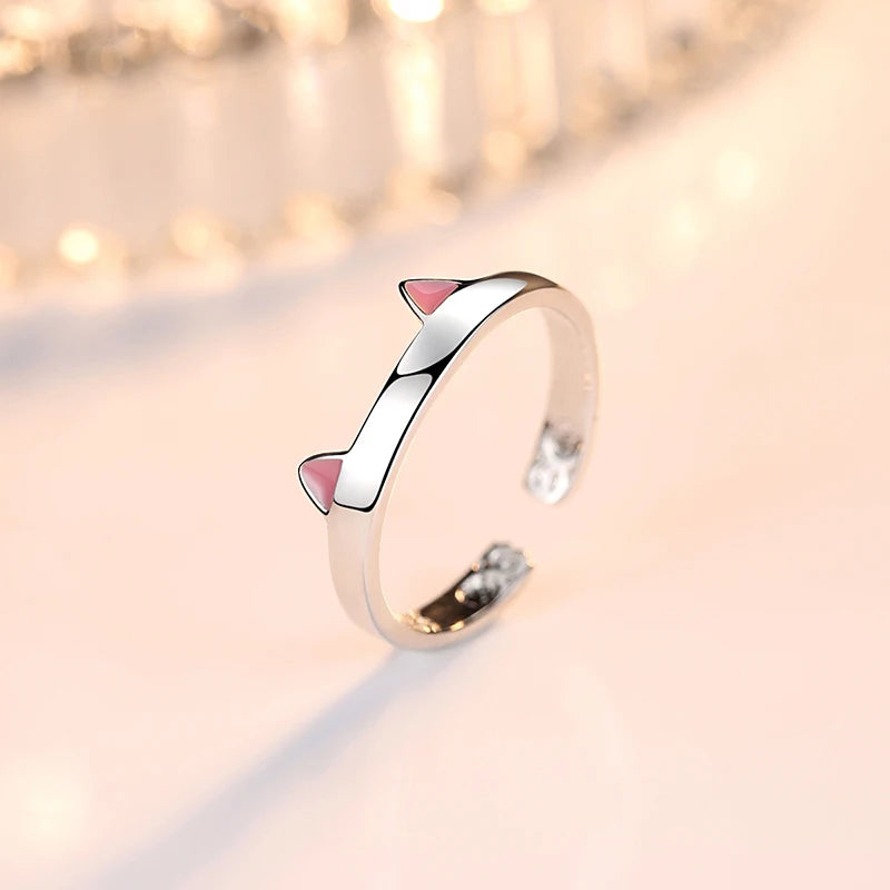 S925 Sterling Cat Paw Adjustable Ring