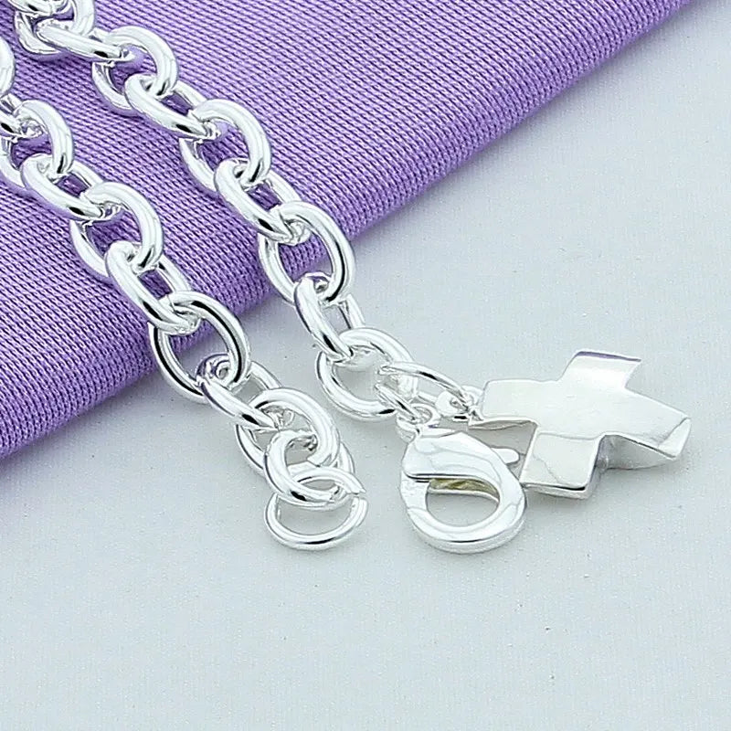 925 Sterling Silver Cross Pendant Bracelet