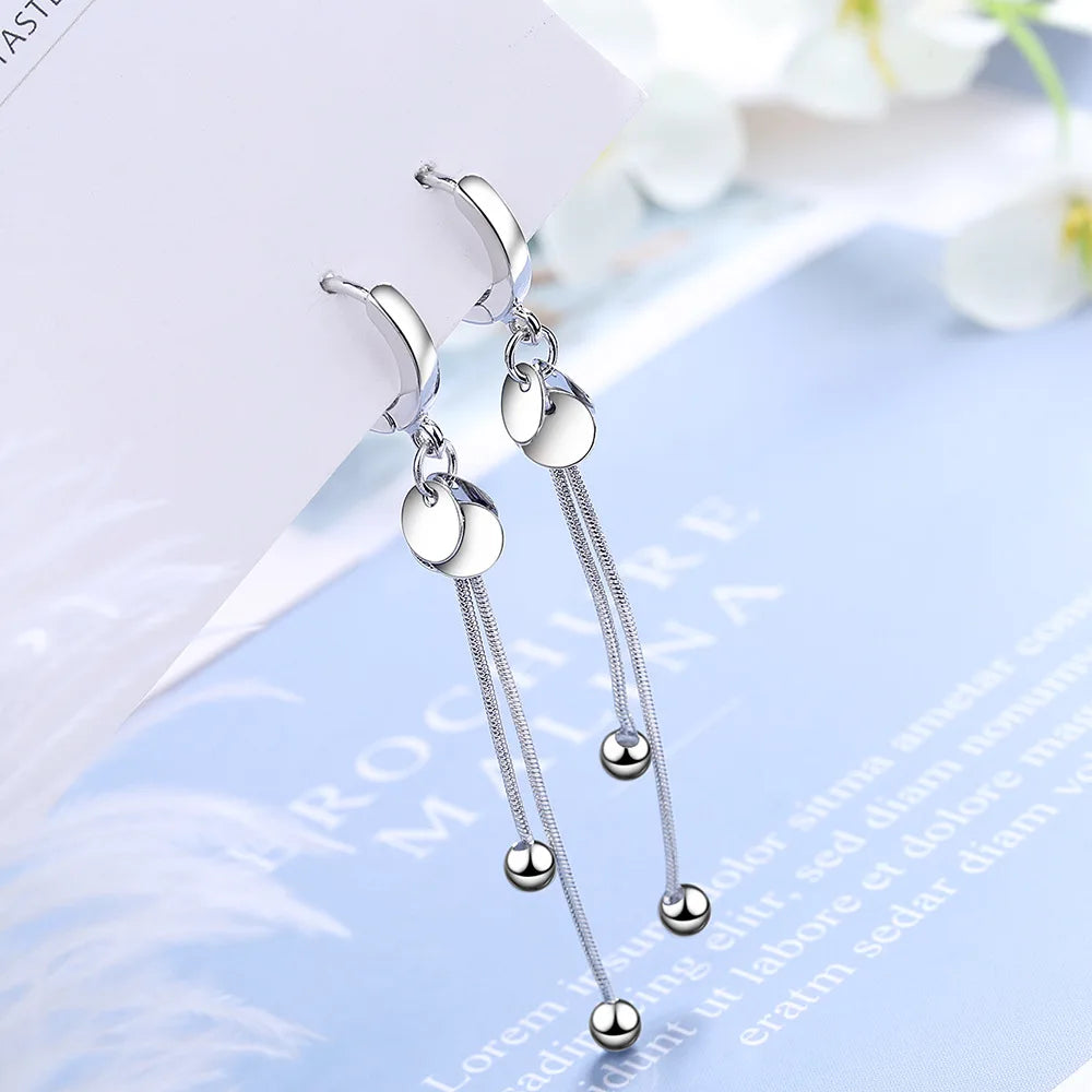 925 Sterling Silver Trendy Water Drop Earrings