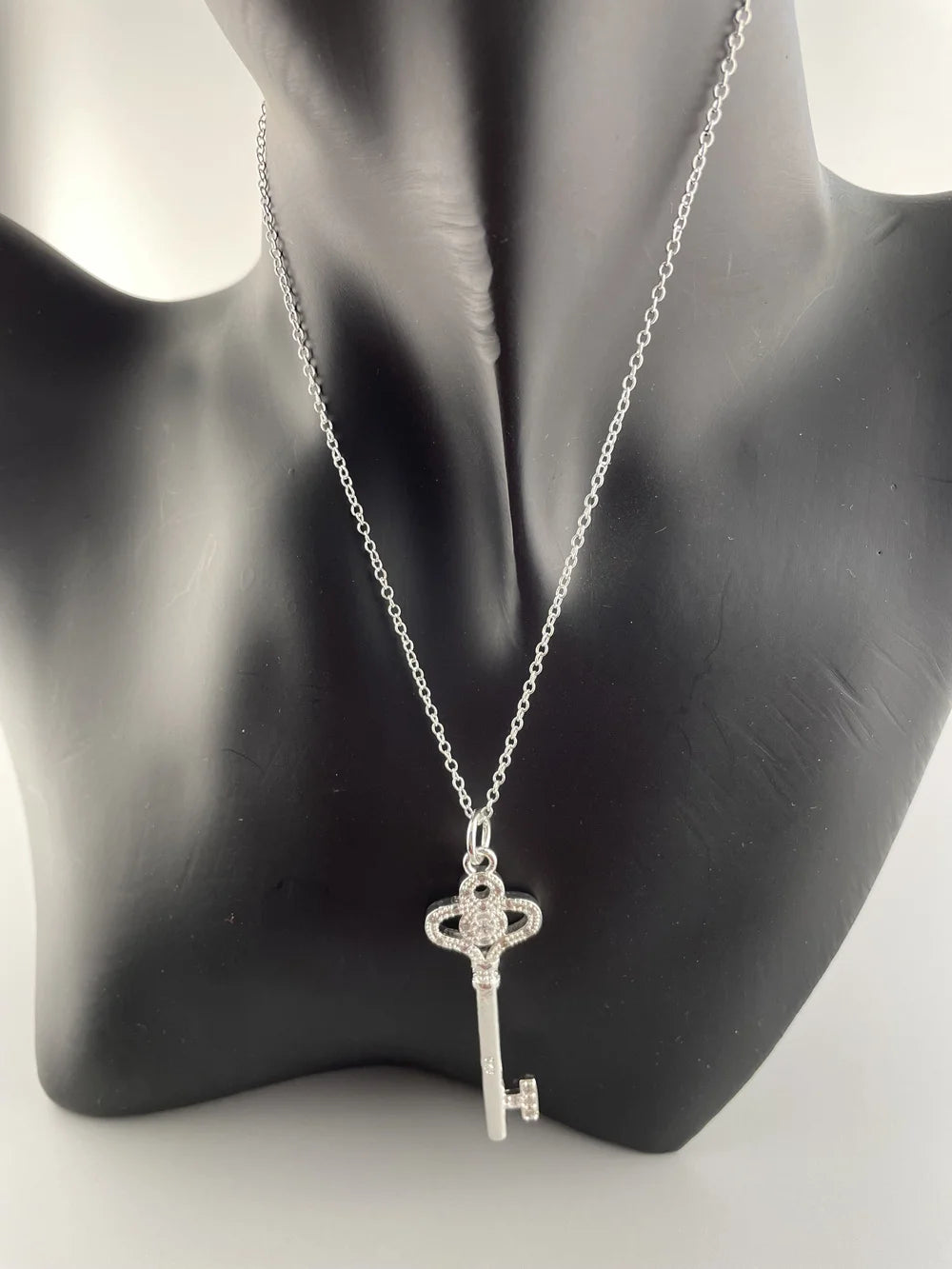 925 Sterling Silver Key Pendant Necklace