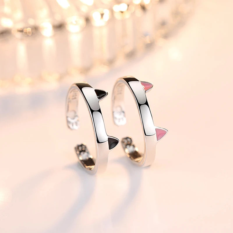 S925 Sterling Cat Paw Adjustable Ring