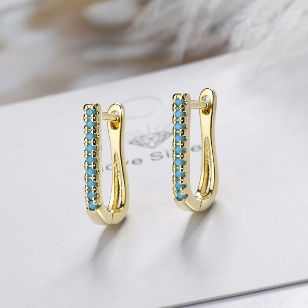 Elegant Zircon Hoop Earrings for Women