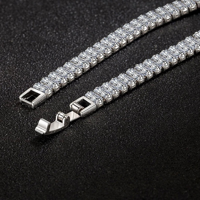 S925 Crystal Square Link Bracelet