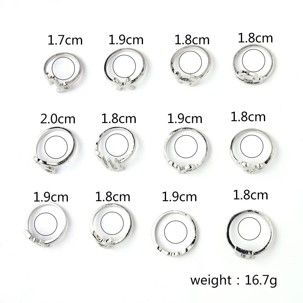 12-Piece Zodiac Constellation Ring Set