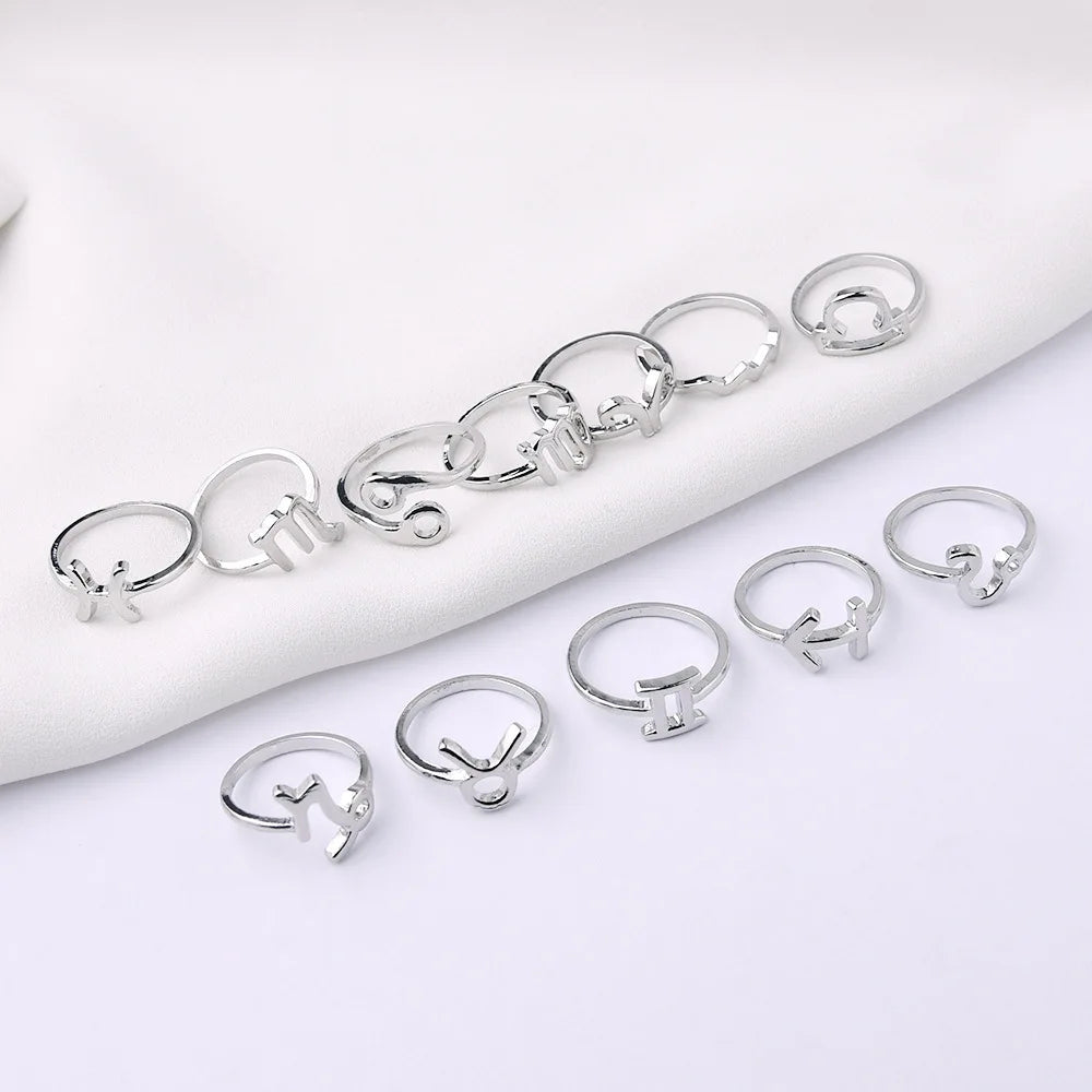 12-Piece Zodiac Constellation Ring Set