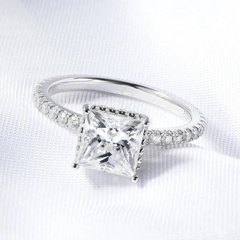 2.6CT Princess Cut Moissanite Wedding