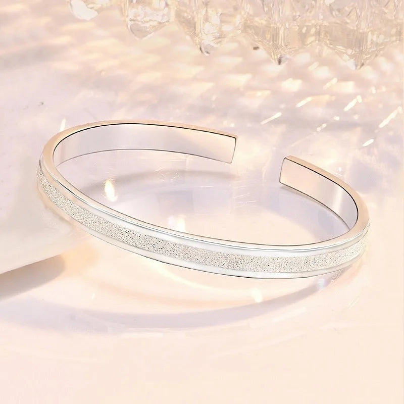 925 Sterling Silver Möbius Cuff Bracelet for Women