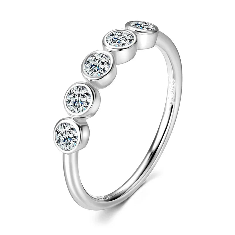 1.8/0.5 carat Moissanite Eternity Band (18K White Gold-Plated)