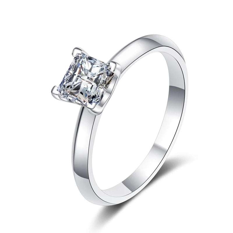 1-2 Carat Princess Cut Moissanite Engagement Ring