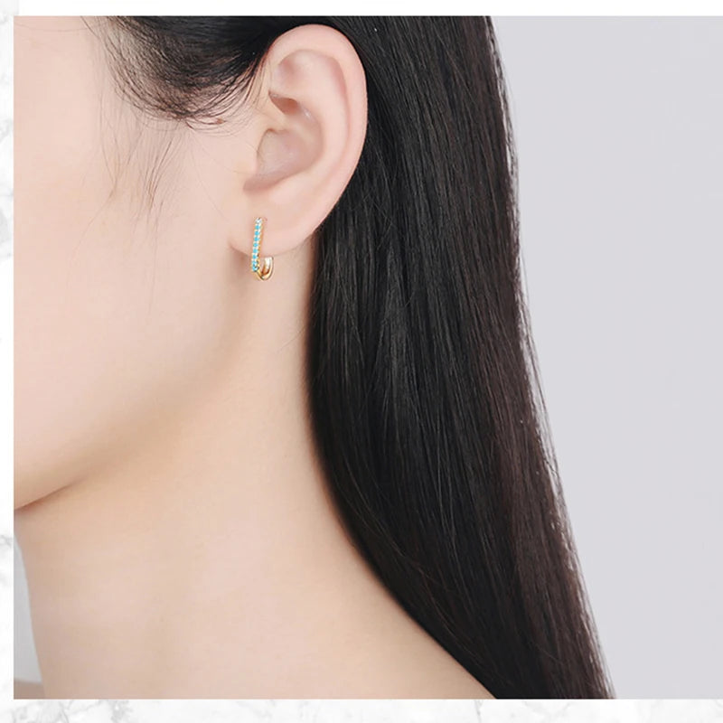 Elegant Zircon Hoop Earrings for Women