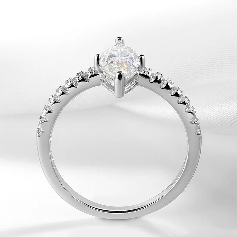 1CT Marquise-Cut Moissanite Engagement Ring