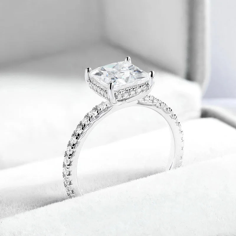 2.6CT Princess Cut Moissanite Wedding