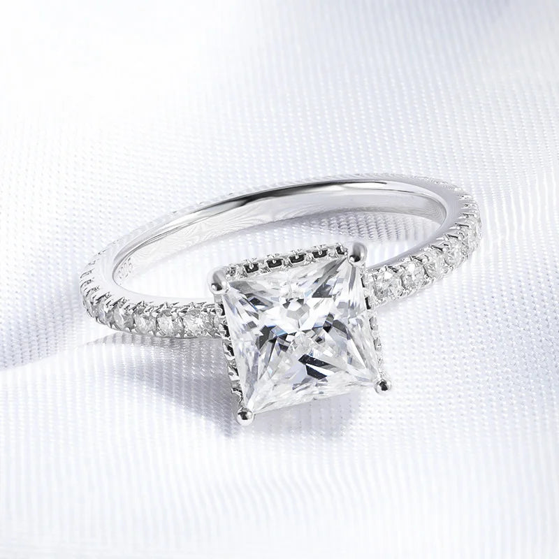 2.6CT Princess Cut Moissanite Wedding