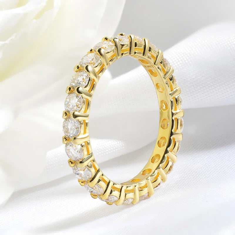 18K Gold-Plated Moissanite Eternity Band Ring