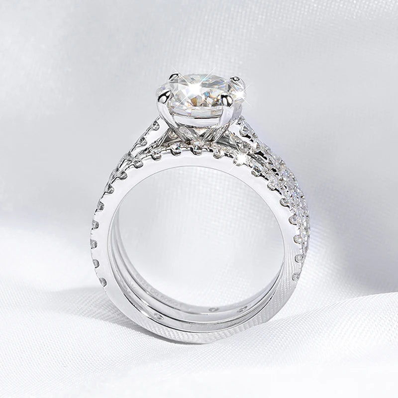 4.75CT Moissanite Bridal Ring Set