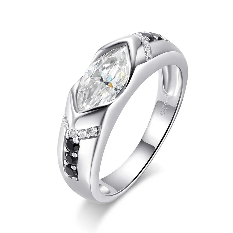 1CT Marquise Cut Moissanite Wedding Ring