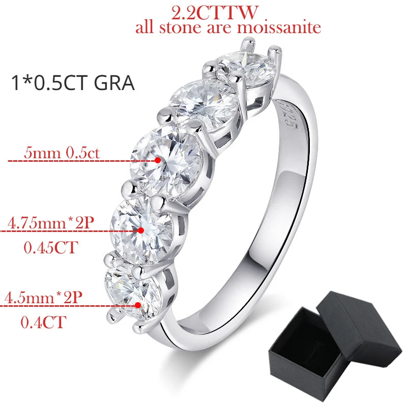 2.2CT Moissanite Gradient Eternity Band