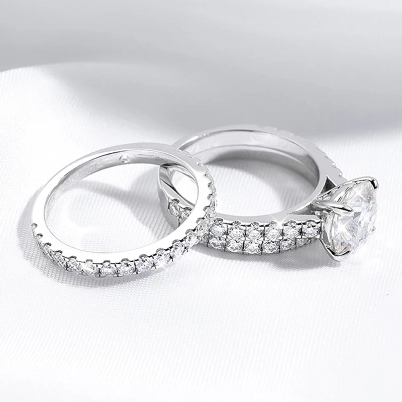 4.75CT Moissanite Bridal Ring Set