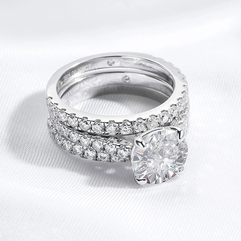 4.75CT Moissanite Bridal Ring Set