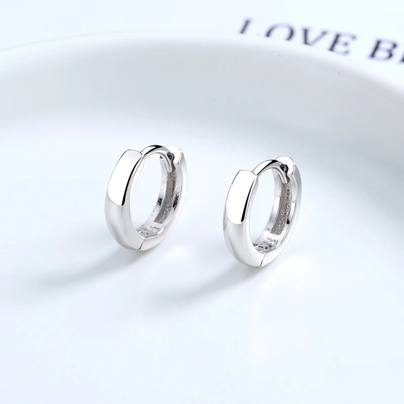 925 Sterling Silver Classic Round Hoop Earrings