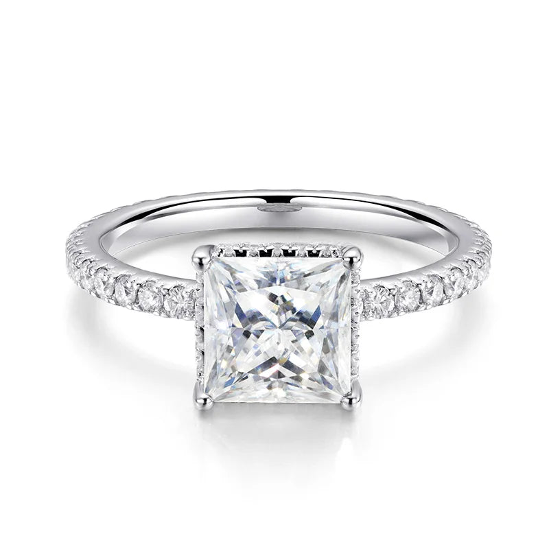 2.6CT Princess Cut Moissanite Wedding