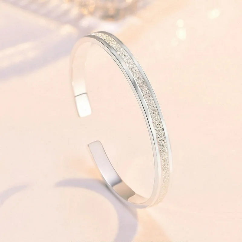 925 Sterling Silver Möbius Cuff Bracelet for Women