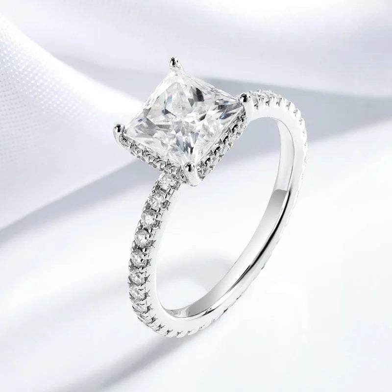 2.6CT Princess Cut Moissanite Wedding