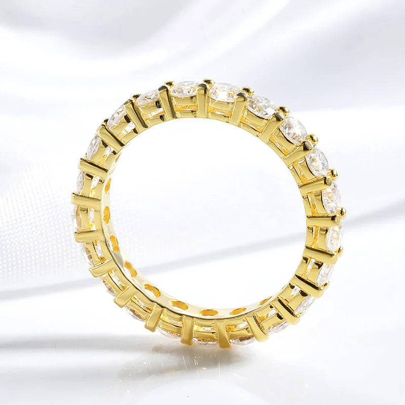 18K Gold-Plated Moissanite Eternity Band Ring