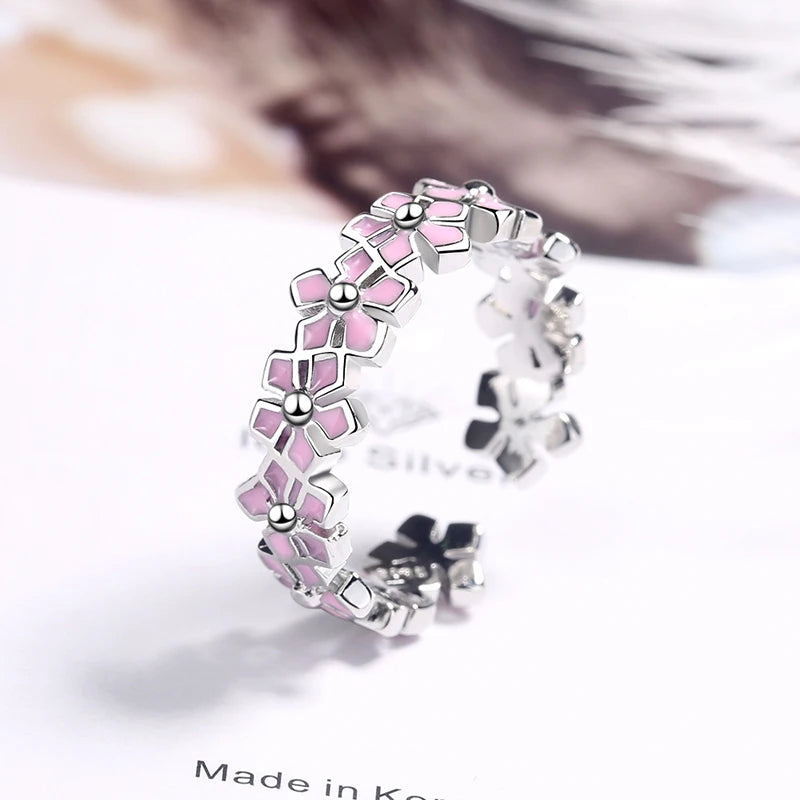 Adjustable S925 Vintage Flower Open Ring