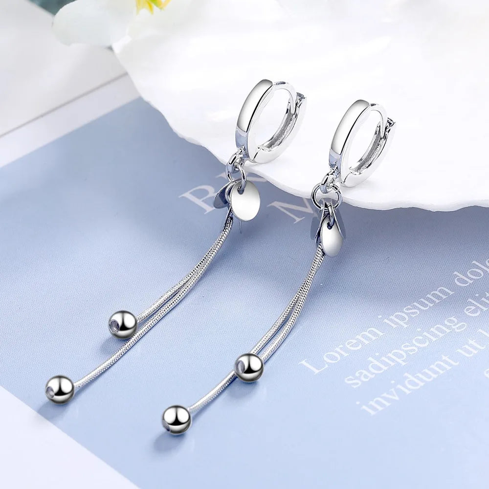 925 Sterling Silver Trendy Water Drop Earrings