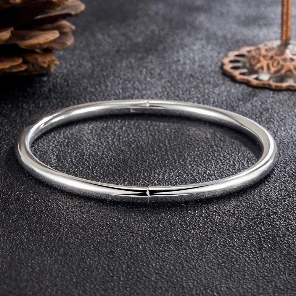 925 Sterling Silver Minimalist Bangle Bracelet