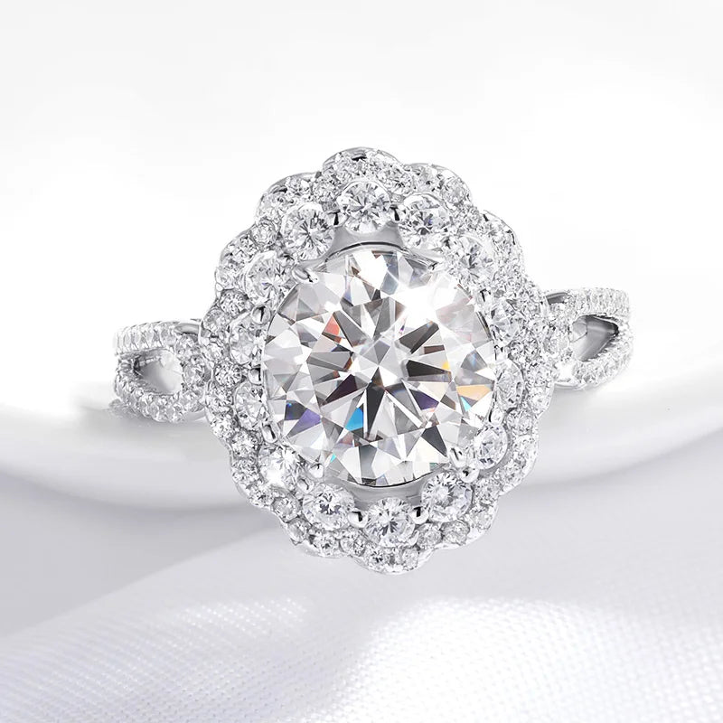 3CT Moissanite Modern Engagement Ring