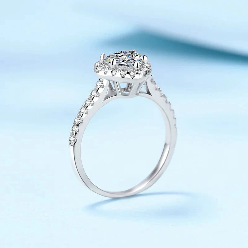 1CT VVS Heart-Cut Moissanite Bridal Ring