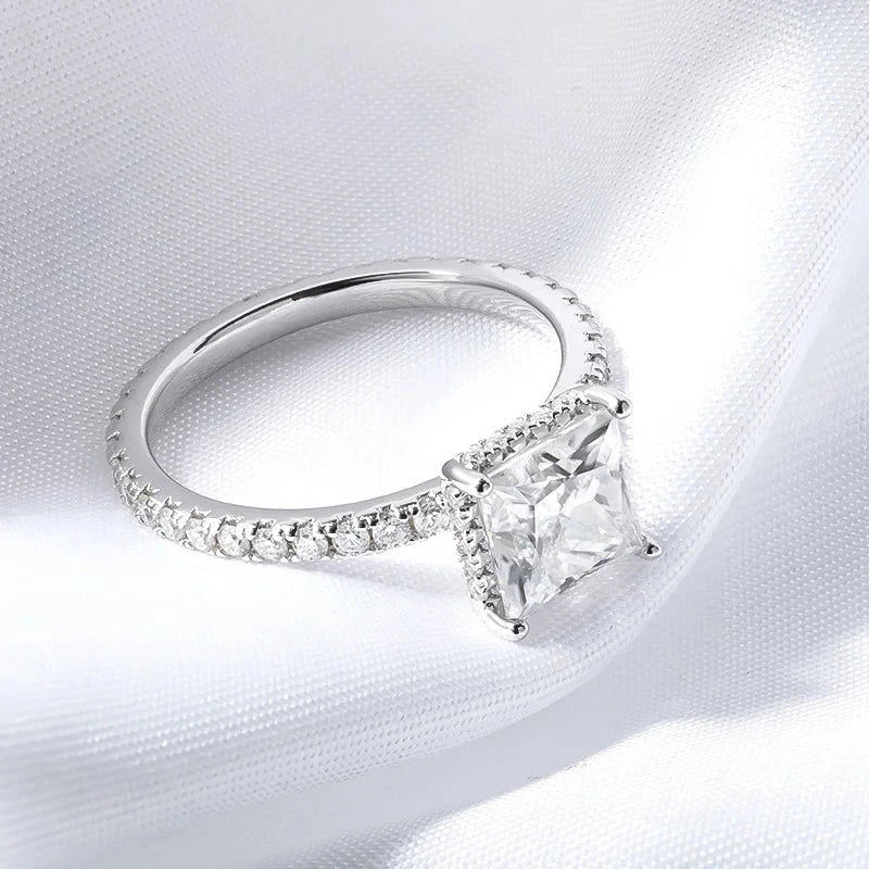 2.6CT Princess Cut Moissanite Wedding