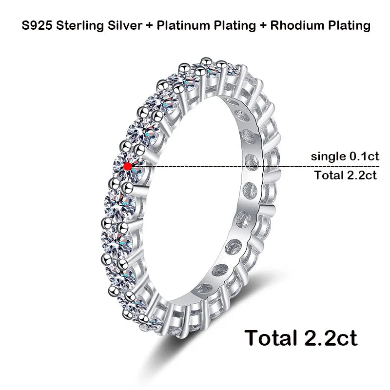 2.2CT Moissanite Eternity Wedding Ring