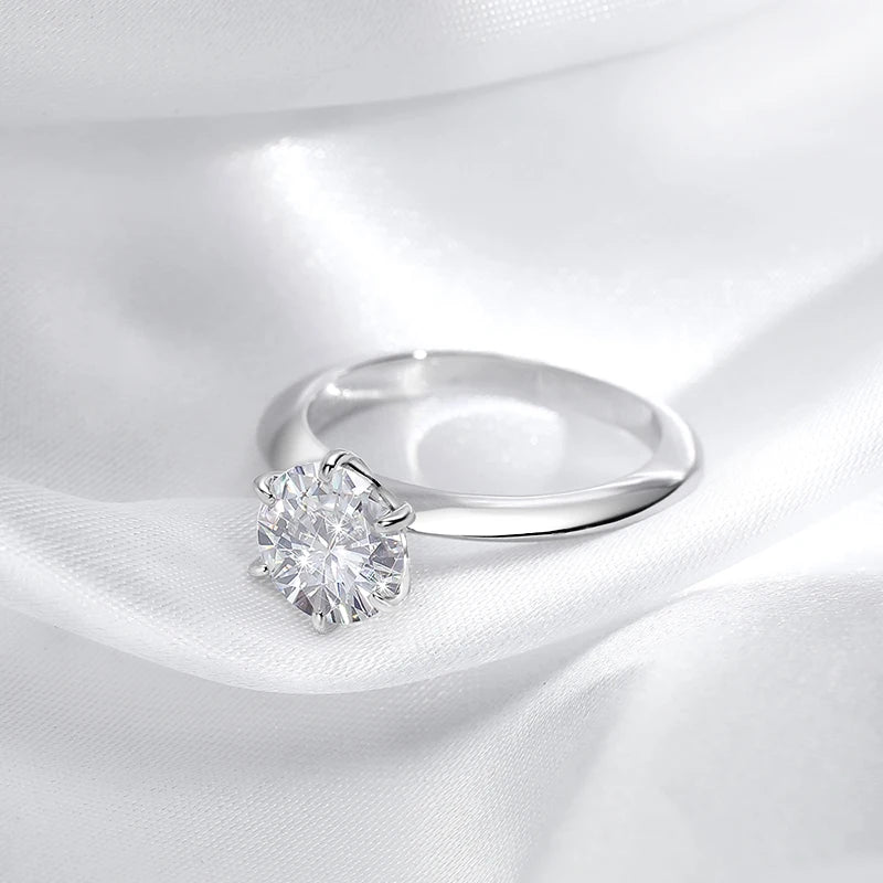 2CT Moissanite Wedding Ring in Sterling Silver