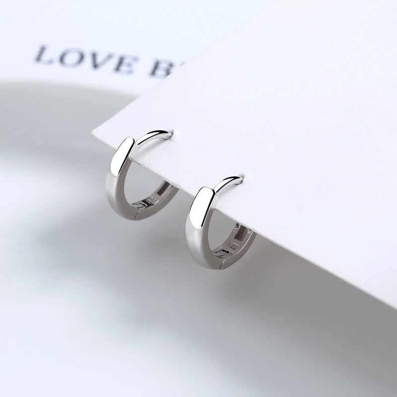 925 Sterling Silver Classic Round Hoop Earrings