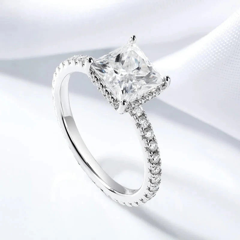 2.6CT Princess Cut Moissanite Wedding