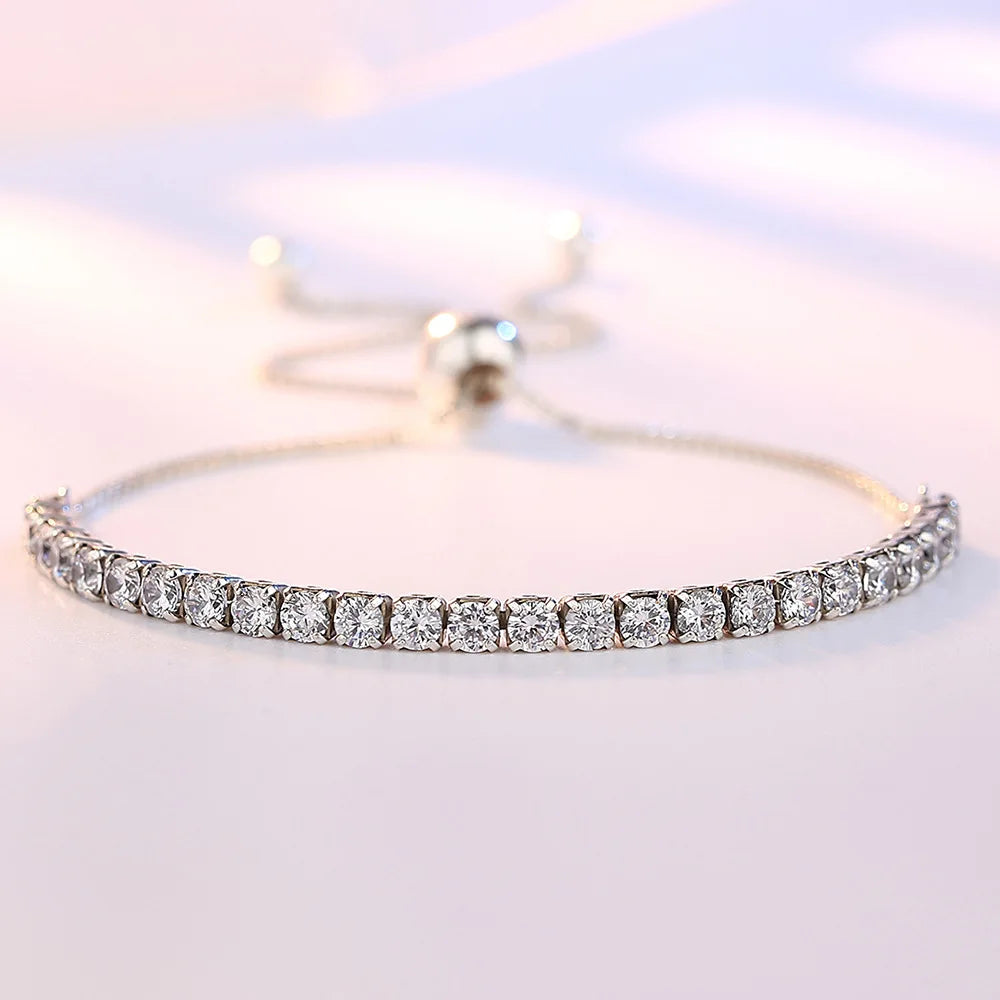 S925 Sterling Silver Elegant Zircon Tennis Bracelet