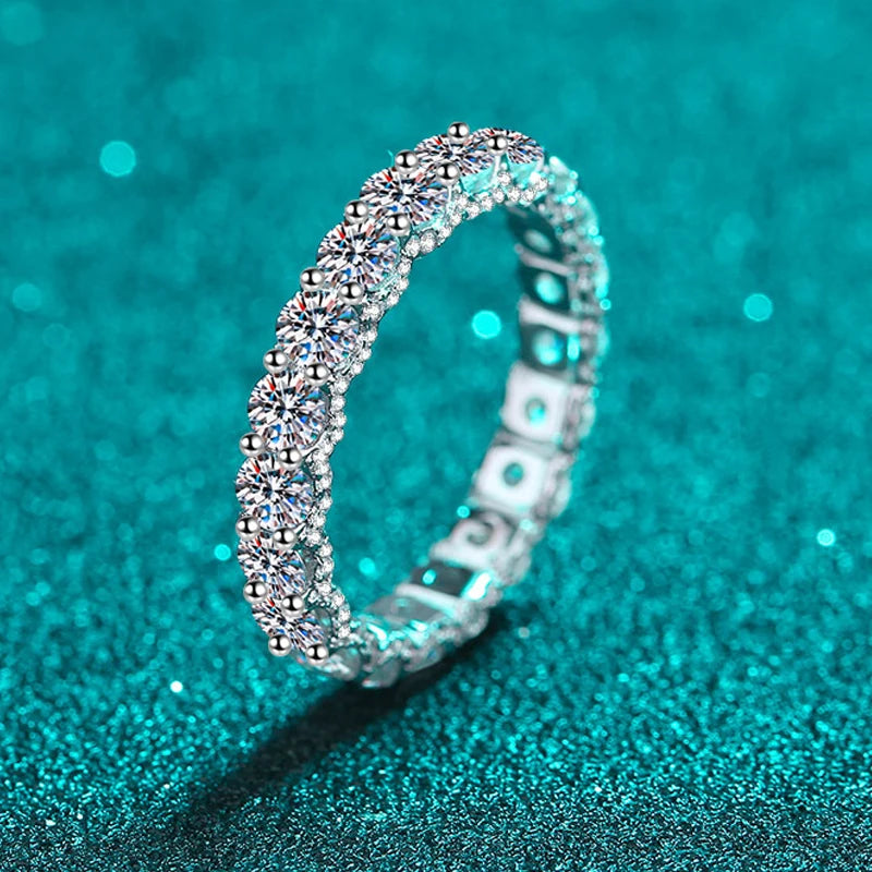 2.1CT White Gold Moissanite Eternity Band