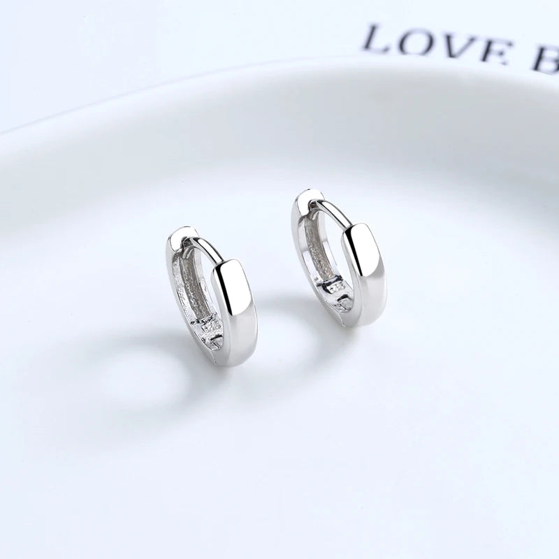 925 Sterling Silver Classic Round Hoop Earrings