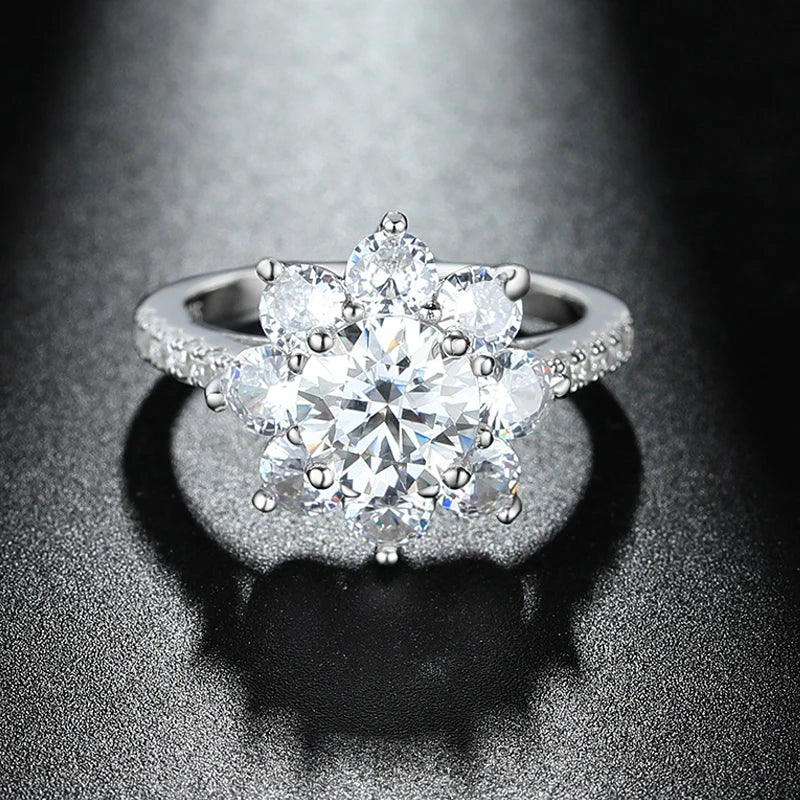 1CT/2CT Moissanite Sunflower Engagement Ring