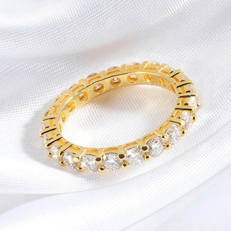 18K Gold-Plated Moissanite Eternity Band Ring