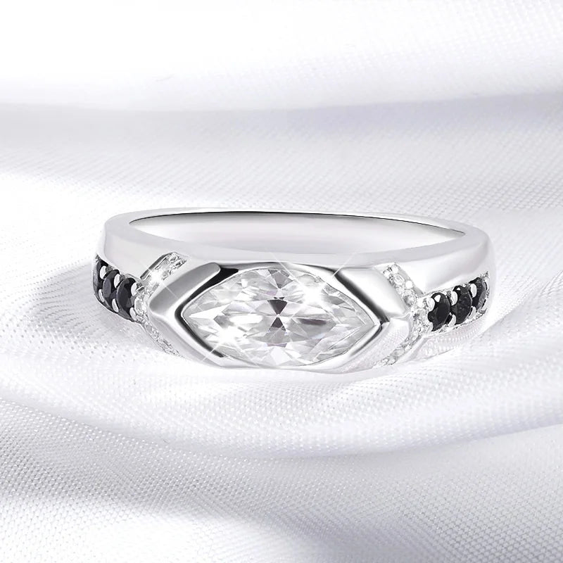 1CT Marquise Cut Moissanite Wedding Ring