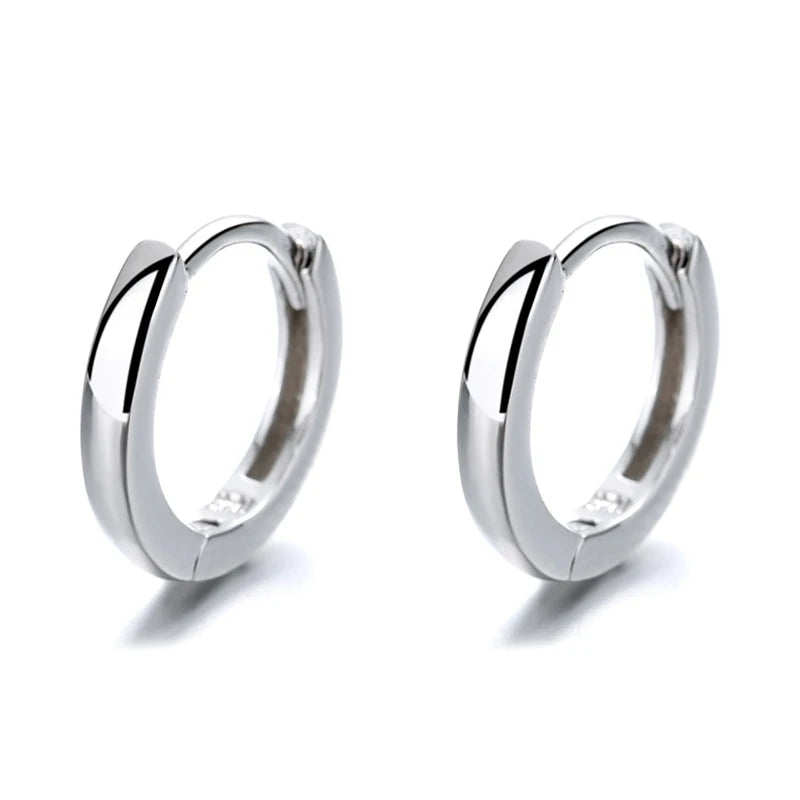 925 Sterling Silver Classic Round Hoop Earrings