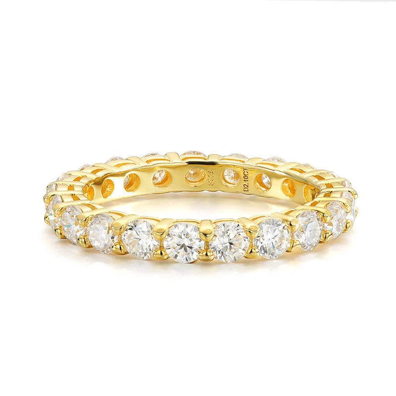 18K Gold-Plated Moissanite Eternity Band Ring