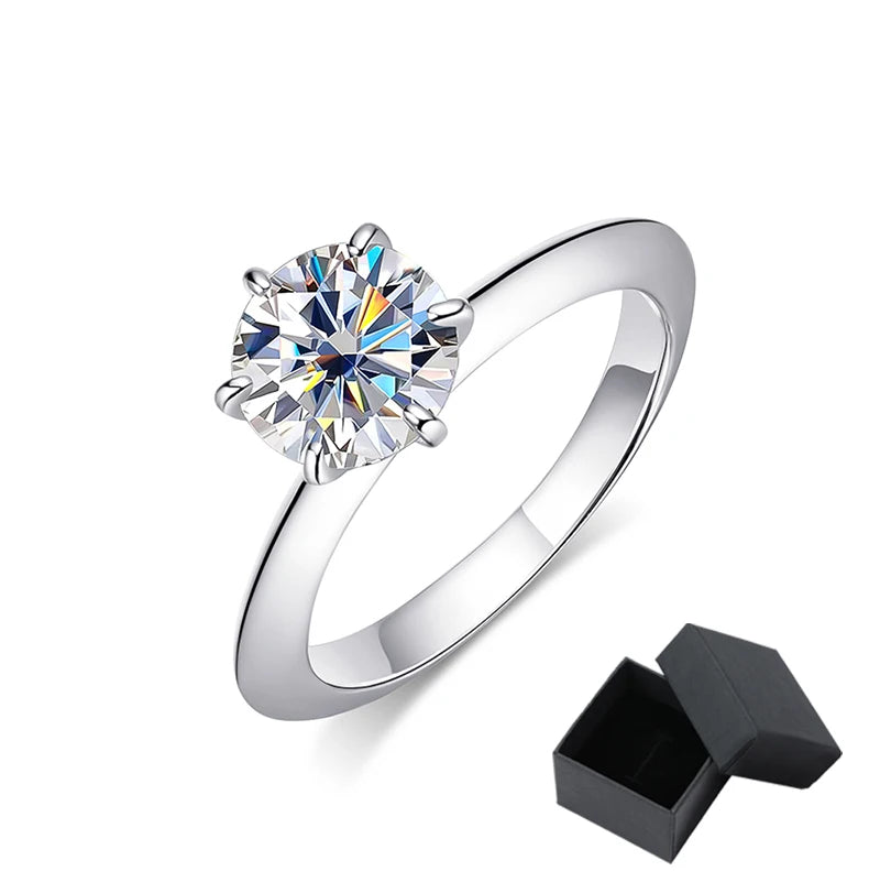 2CT Moissanite Wedding Ring in Sterling Silver