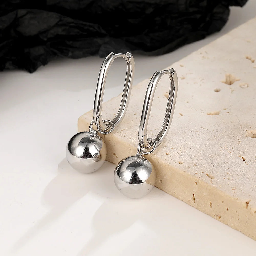 Sterling Silver Ball Drop Earrings