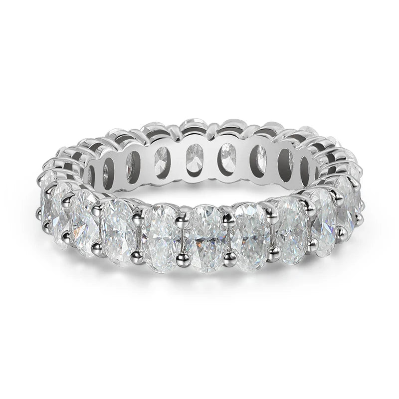 2.5/6.6CTW Oval Moissanite Wedding Eternity Band